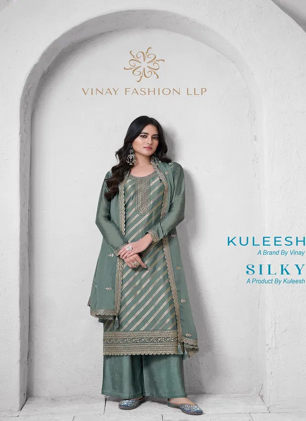 Silky By Vinay Kuleesh Designer Silk Salwar Kameez Wholesale Price In Surat
