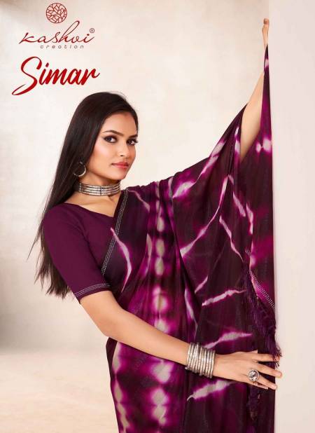 Simar By Kashvi Rim Zim Crape Designer Printed Sarees Wholesale Market In Surat Catalog