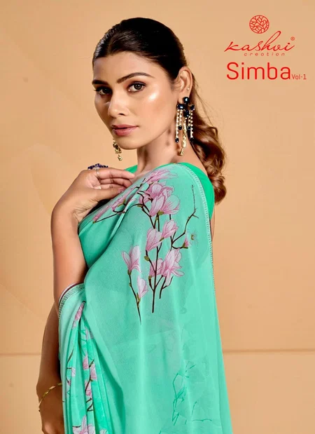 SIMBA VOL 01 By Kashvi Printed Georgette Sarees Wholesale Market In Surat