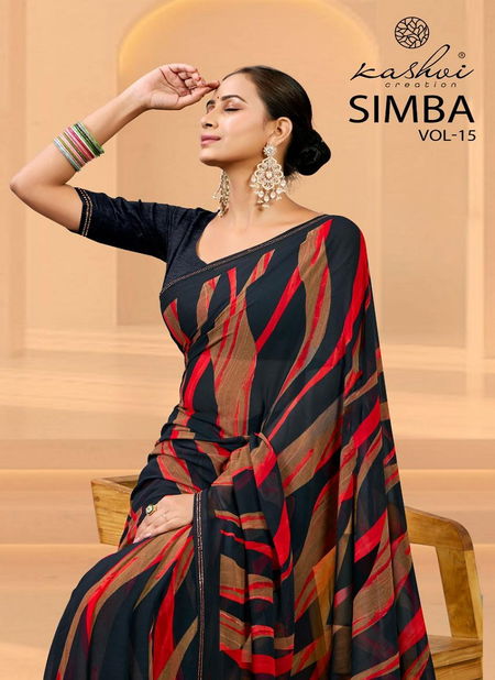 Simba Vol 15 By Kashvi Georgette Daily Wear Sarees Wholesalers In Delhi Catalog