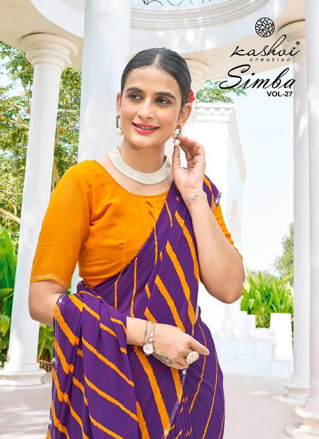 Simba Vol 27 By Kashvi Georgette Lehariya Printed Wholesale Saree In India