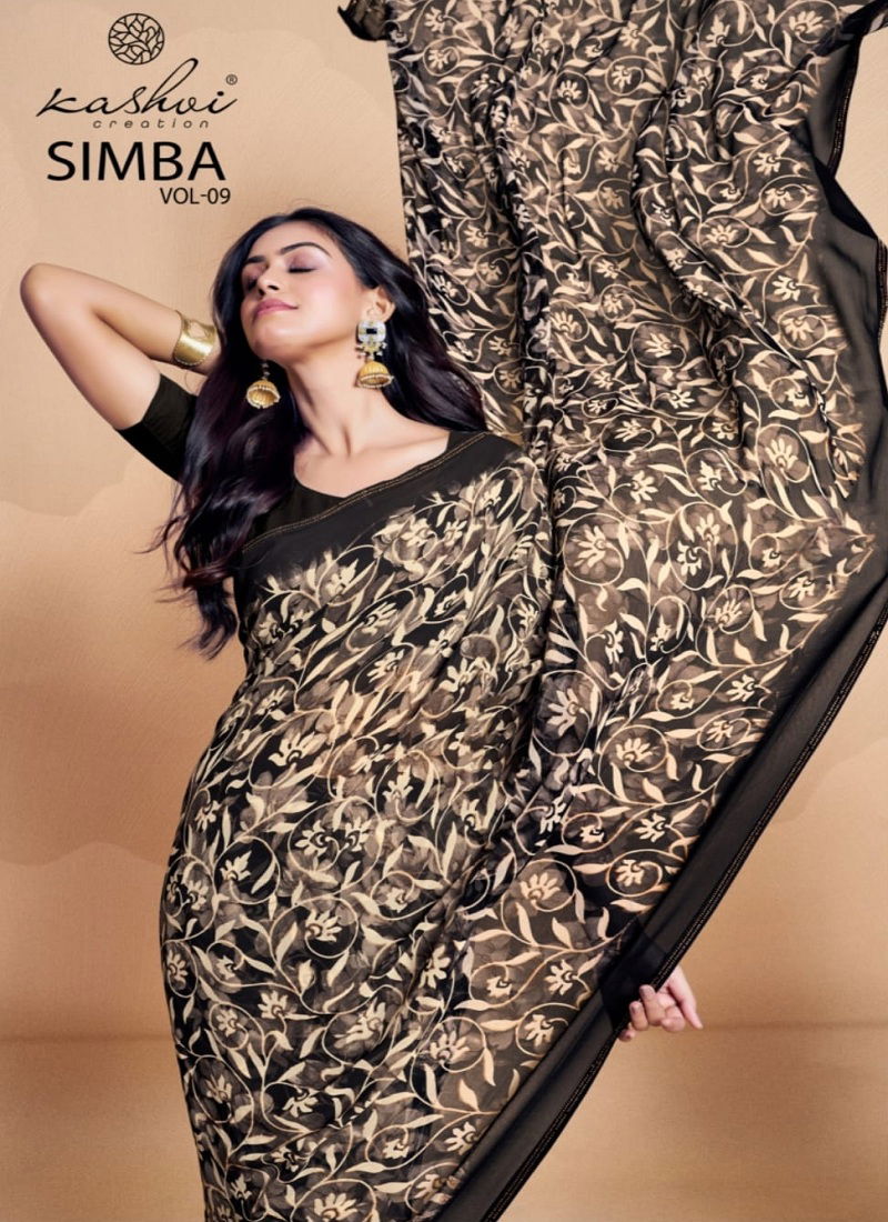 Simba Vol 9 By Kashvi Georgette Daily Wear Sarees Exporters In India