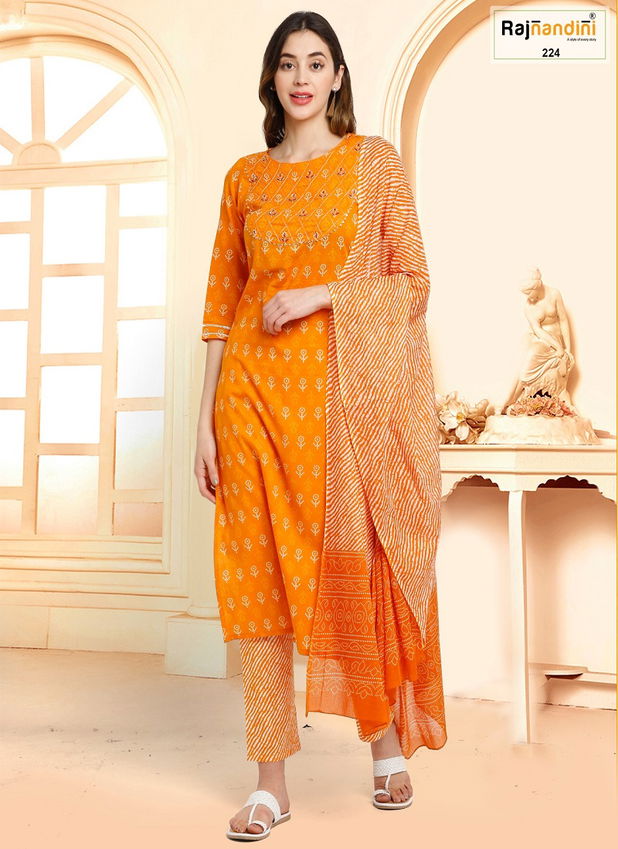 Simona By Rajnandini Cambric Cotton Kurti With Bottom Dupatta