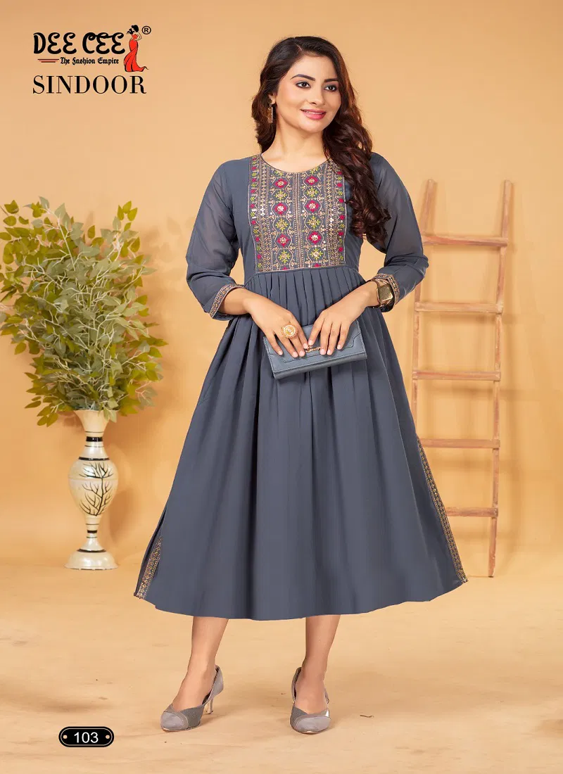 Sindoor By Dee Cee Palin Georgette Kurtis Wholesale Market In Surat With Price