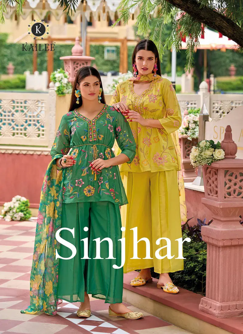 Sinjhar By Kailee Viscose Kurti With Bottom Dupatta Orders In India Catalog