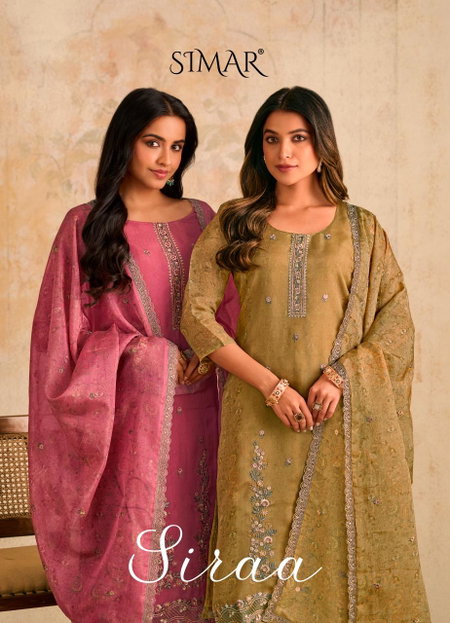 Siraa By Glossy Simar Organza Dress Material Wholesale Clothing Distributors In India
