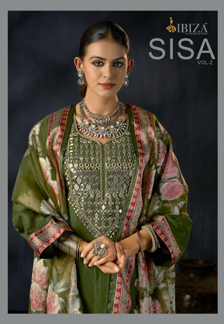 Sisa Vol 2 By Ibiza Banglory Glass Organza Dress Material Wholesale Shop In Surat
