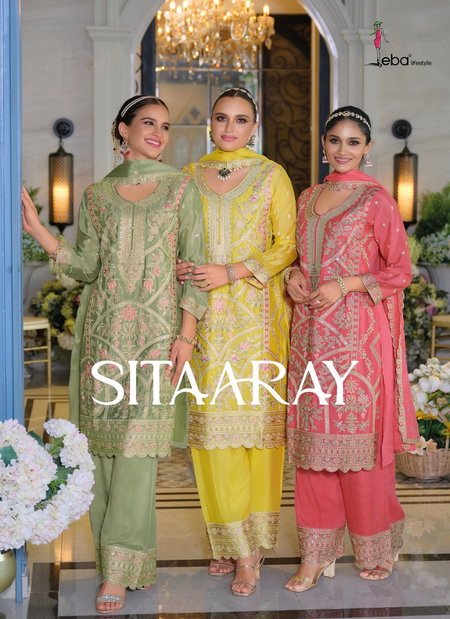 Sitaaray By Eba Chinon Embroidery Online Readymade Suits Wholesale