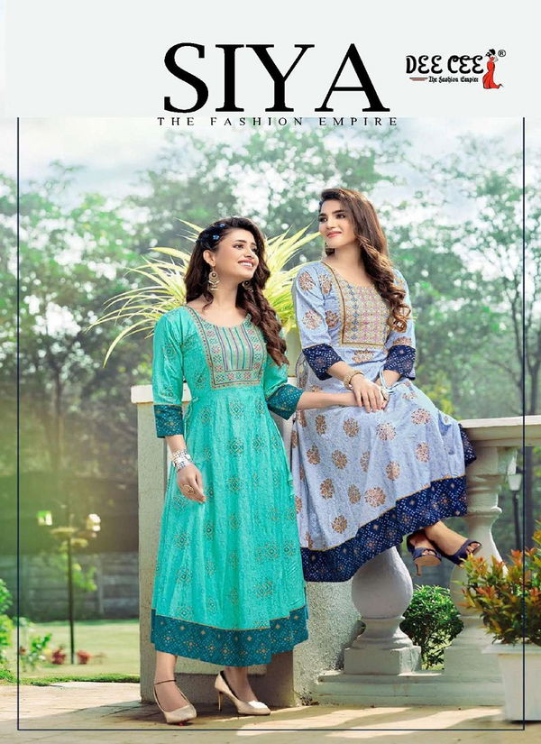 Siya By Deecee Rayon Designer Printed Long Kurtis Wholesale Market In Surat
