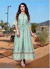 Sky Blue Festive Wear Designer Long Gown Rang vol 3 Reyon Foil Print Collection 