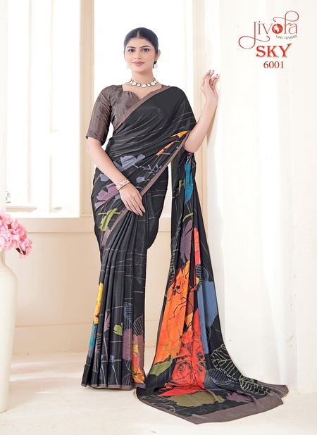 Sky By Jivora Crepe Digital Printed Casual Wear Saree Wholesalers In Delhi Catalog