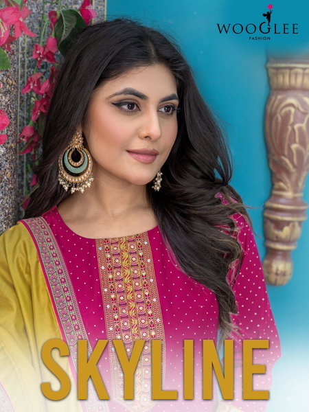 Sky Line By Wooglee Vetican Printed Kurti With Bottom Dupatta Suppliers In India
