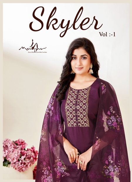 Skyler By Ayur Roman Silk Readymade Suits Catalog