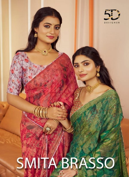 Smita Brasso By 5D Designer 40117 To 40124 Series Bulk Saree Orders in India