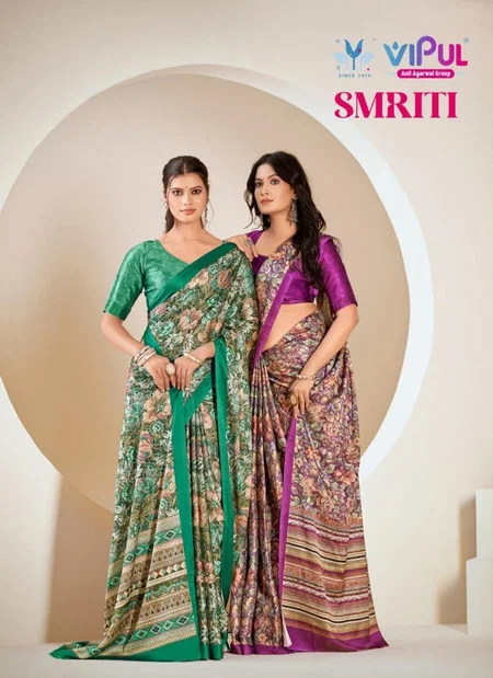 Smriti By Vipul Satin Silk Daily Wear Saree Exporters In India