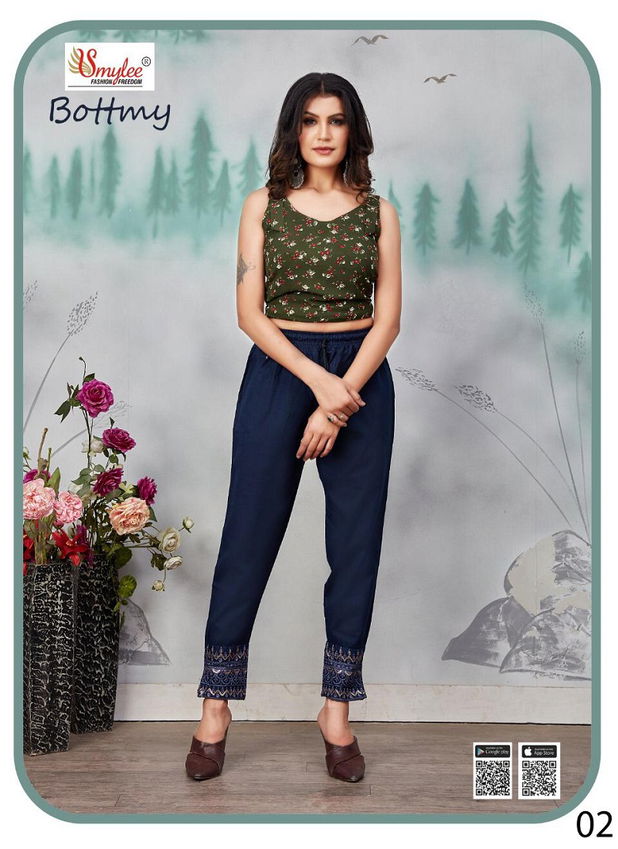 Smylee Bottmy Heavy Latest Fancy Designer Starchable Slub Pant Collection