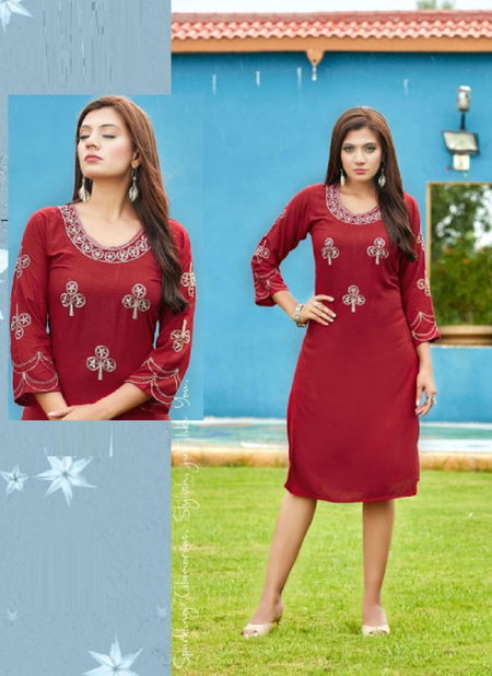 Smylee Dimpal Heavy Rayon Ethnic Wear Designer Fancy Kurti Collection Catalog