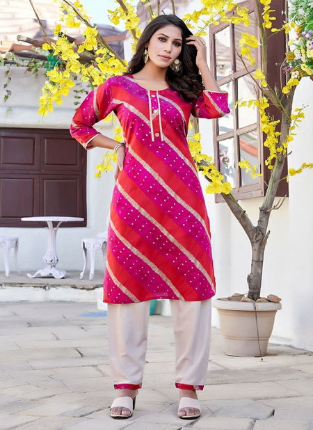 Smylee Silk Designer Printed Kurtis With Bottom Catalog Catalog