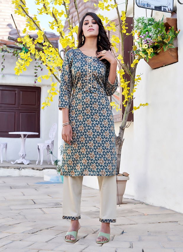 Smylee Silk Fabric Wholesale Printed Kurti With Bottom Catalog