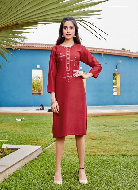 Smylee Titly 2 Heavy New Fancy Ethnic Wear Slub Rayon Designer Kurti Collection Catalog