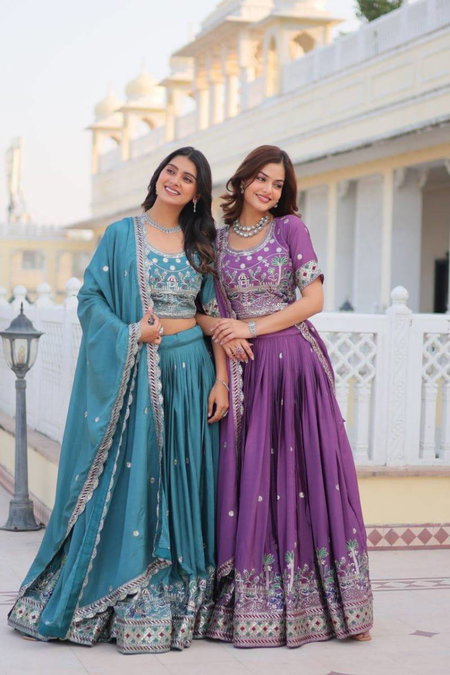 Sn 2332 Designer Chinon Lehenga Choli Bulk Orders In India