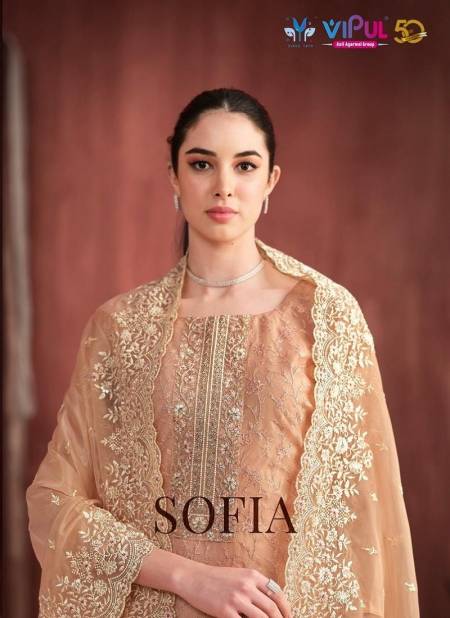 Sofia By Vipul Embroidered Organza Salwar Kameez Wholesale Market In Surat Wit Price Catalog