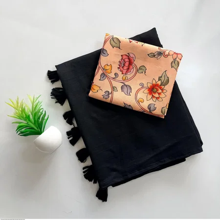 Tew Soft Mulmul Silk With Handmade Latkan Saree  