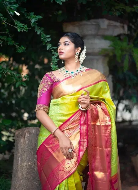 Soft Silk 4018 Lichi Soft Silk Jacquard Work Saree Wholesalers In Surat