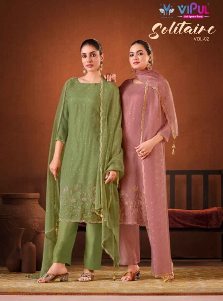 Solitaire Vol 2 By Vipul Crinkle Chiffon Designer Salwar Suit Wholesale Price In Surat