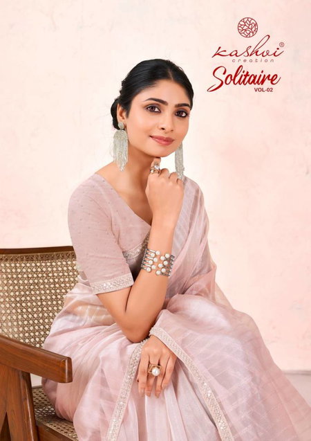 Solitaire Vol 2 By Kashvi Organza Silk With Cut Work Saree Wholesale Price In Surat
