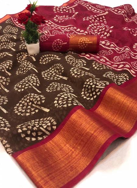Sonakshi Tree New Hit Design Cotton Saree With Zari Border & Running Blouse Collection Catalog