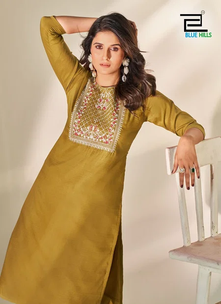 Sonia By Blue Hills Soft Silk Embroidery Kurtis Wholesalers In Surat
