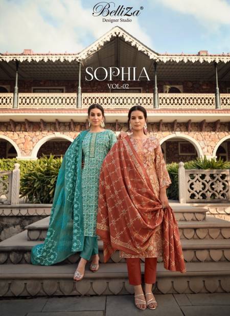 Sophia Vol 2 By Belliza Digital Printed Cotton Dress Material Wholesale Shop In Surat
 Catalog