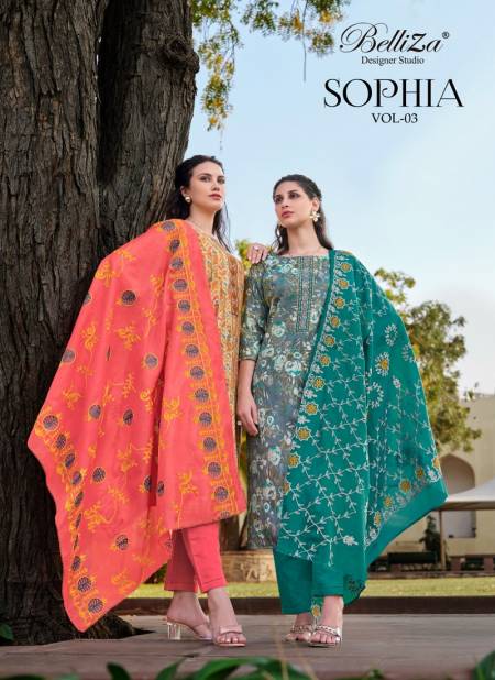 Sophia Vol 3 By Belliza Blossom Cotton Printed Dress Material Wholesale Price In Surat
 Catalog