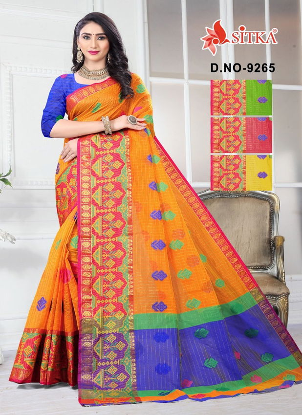 Splendid 9265 Latest Fancy Designer Casual Wear Handloom Cotton Silk Saree Collection
