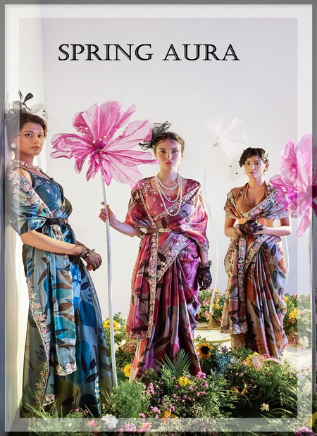 Spring Aura By Sanjana Fancy Printed Cocktail Wear Saree Orders In India