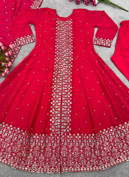 Sr 1596 Faux Georgette Designer Readymade Suits Catalog