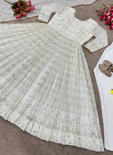 Sr 1597 Georgette Heavy Anarkali Readymade Suits Catalog