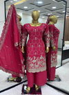 Sr 1630 Embroidery Chinnon Silk Wholesale Kurti With Bottom Dupatta In India