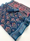 SRC Pure Linen Silver Jari Digital Printed Sarees Wholesale Market In Surat