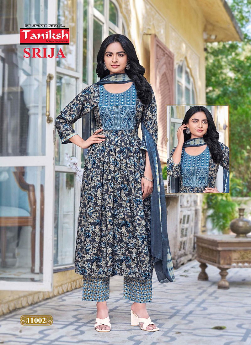 Srija Vol 11 By Taniksh Rayon Kurti With Bottom Dupatta Exporters In India Catalog