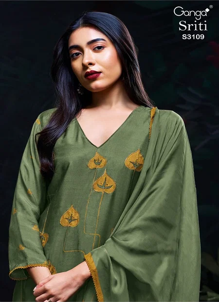 Sriti 3109 By Ganga Bemberg Silk Designer Salwar Kameez Wholesale Online