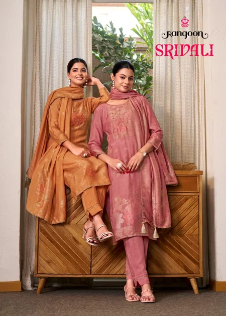 Srivali By Rangoon Muslin Jacquard Kurti With Bottom Dupatta 
