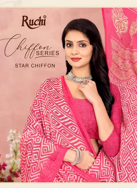 Star Chiffon 175 By Ruchi Printed Daily Wear Sarees Wholesale Shop In Surat Catalog