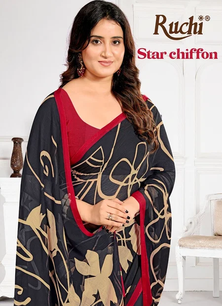 Star Chiffon 210 By Ruchi Chiffon Wholesale Daily Wear Saree Suppliers In Mumbai