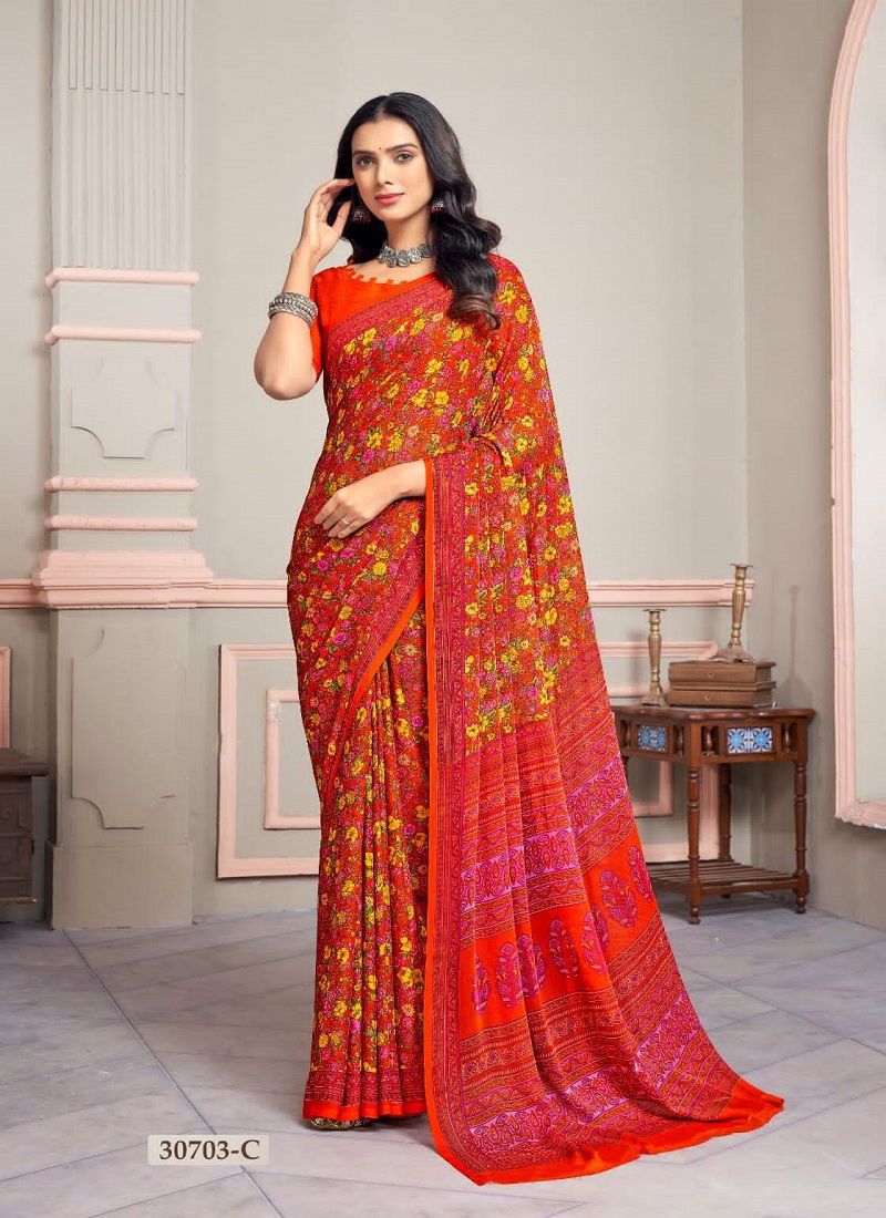 Star Chiffon Vol 147 By Ruchi Daily Wear Printed Saree Suppliers In Mumbai
 Catalog