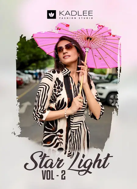 Star Light Vol 2 By Kadlee Rayon Printed Ladies Shirt Exporters In India