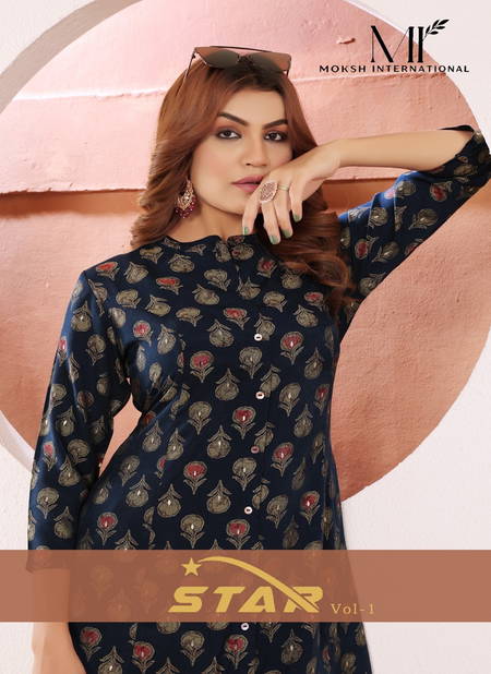 Star Vol 1 By Moksh Viscose Maslin Printed With Pocket Kurti Wholesale Online Catalog