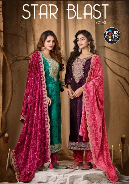 Starblast Vol 2 By Fourdots Makhmal Velvet Online Dress Material Wholesale