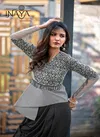 STUDIO LIBAS INAYA Latest Designer Fancy Party Wear rasso velvet fabric Embellished with tassel work paired with Dhoti Skirt Western Collection